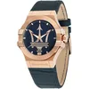 Image de Maserati Montre pour Homme, Collection Potenza, Mouvement à Quartz, à Trois Aiguilles avec Date, en Acier, PVD Or Rose et Cuir - R8851108027