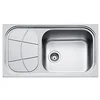Image de Foster Big Bowl évier, métal, brossé, 86 x 50 x 19,5 cm