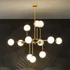 Image de Suspension Stilnovo Galassia, couleur or, Ø 120 cm, à 12 lampes.