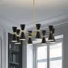 Image de Suspension Stilnovo Megafono, Ø 100 cm, noir, 16 ampoules.