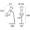 Image de lampe de table Stilnovo Megafono, couleur ivoire, 62 cm, métal