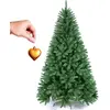 Image de Bakaji Sapin de Noël en pin avec coeur en Or 180 cm, écologique et Ignifuge, avec Base en Croix en Fer Pliable, très touffu 600 Branches, Fixation à Crochet, Couleur Verte (180 cm)