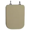 Image de Kiamami Valentina - Abattant WC Modèle Conca Ideal Standard | Finition Champagne | Charnières Chromées | Compatible avec Cuvettes à Fixation Oblique, Champagne, Céramique