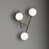 Image de miloox by Sforzin Applique murale Kika à 3 lampes, noir/blanc/or, métal, verre