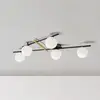 Image de miloox by Sforzin Plafonnier Kika, à 5 lampes, noir/blanc, métal, verre