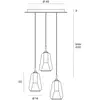 Image de miloox by Sforzin Suspension X-Ray bronze/doré 3 lampes rondes verre