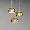 Image de miloox by Sforzin Suspension X-Ray, doré, 3 lampes rondes, verre