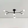 Image de miloox by Sforzin Plafonnier Cosmo, 6 lampes, noir/clair, verre