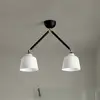 Image de miloox by Sforzin Plafonnier Neoretro, à 2 lampes, noir/laiteux, articulations