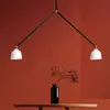 Image de miloox by Sforzin Suspension Neoretro, à 2 lampes, noir/laiteux, articulations