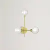 Image de miloox by Sforzin Applique murale Dom, 3 lampes, transparent/doré, verre