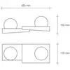 Image de TECNICO by Sforzin Applique murale Cicladi à 2 lampes, largeur 43 cm, blanc, plâtre, GX53