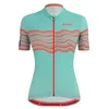 Image de Santini Tono Profilo 2022 Maillot de cyclisme à manches courtes pour femme Turquoise/rouge