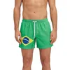 Image de SUNDEK Elasticated Waistband Recycled Polyester Repreve Brazil Flag Swimming Shorts L