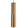 Image de creative cables Lampe à Suspension Made in Italy avec câble Textile et Double Abat-Jour Tub-E14 en Bois et métal - sans Ampoule, Neutre - Bronze satiné