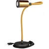 Image de creative cables Table Flex GU1d0 Lampe de Table articulée avec Mini Spot LED et Prise Bipolaire - avec Ampoule, Noir - Bronze satiné