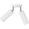 Image de creative cables Leuchte mit 2 Strahlern, mit Tub-E14 Lampenschirmen und rundem Baldachin - avec Ampoule, Blanc Mat
