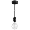 Image de creative cables EIVA Suspension d'extérieur pour Abat-Jour avec 1,5m câble Textile, Rosace et Douille étanche IP65 - Noir