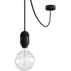 Image de creative cables EIVA Suspension d'extérieur pour Abat-Jour avec 5m câble Textile, décentreur, Rosace et Douille étanche IP65 - Noir