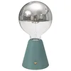 Image de creative cables - Lampe portative LED rechargeable Cabless01 avec ampoule globo demi-sphère argent - Avec ampoule, Bleu canard
