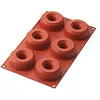 Image de Silikomart | Moule en silicone pour Monoportions DONUTS, antiadhésif, 4 cavités, paquet de 10 moules à gâteaux, Ø 75 h 28 mm Volume 6 x 98 ml Tot. 588 ml, Orange