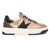 Image de Nero Giardini I411647D Sneakers Femme en Cuir, Matière Technique Et Cuir Velours - Or 36 EU