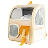 Image de ERTGHH gbb Pet Backpack Cat Backpack College Wind Cat Bag Go Out Portable Transparent Backpack Travel Orotund Capacity Breathable Prosperous Cat Backpack (Couleur : Orange)