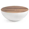 Image de Bizzotto Lancaster Table D90, Bois, Blanc, 90 x 90 x 38 cm