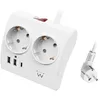 Image de Ewent EW3871 Multiprise de Bureau 2 USB-A/USB-C 1.5m Blanche