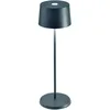 Image de Zafferano, Lampe Olivia Pro, Lampe de Table Portable et Rechargeable avec Contrôle Tactile, Adaptée pour le Salon et l'Extérieur, Dimmer 2700-3000 K, Hauteur 35 cm, Couleur Gris Foncé