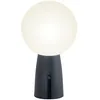 Image de Zafferano, Lampe Olimpia Pro, Lampe de Table Rechargeable et Sans Fil avec Contrôle Tactile, Convient pour le Salon et l'Extérieur, Dimmer, 3000 K, Hauteur 26 cm, Couleur Gris Foncé