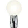 Image de Zafferano, Lampe Olimpia Pro avec Finition Chrome Brillant, Lampe de Table Rechargeable et Sans Fil avec Contrôle Tactile, Utilisable comme Lampe d'Intérieur, Dimmer, 3000 K, Hauteur 26 cm