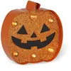 Image de LEGAMI - Mini lampe décorative, 10x9,5 cm, crochet arrière pour la suspension, bouton ON/OFF, 3 piles LR44 incluses, pour l'intérieur uniquement, Thème Pumpkin, 10x9,5 cm