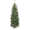 Image de Rebecca Mobili Arbre de Noël Bas, Étroits, 963 Branches, Socle en PVC Vert Plastique, Peu Encombrant, Vitrines de Décorations Intérieures - Taille: 210 x 81 x 81 cm (H x L x P) - Art. RE6756