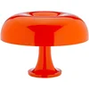 Image de Artemide Nessino Orange. Lampe de table avec abat-jour. Luminaire en polycarbonate à émission de lumière diffuse. Fabriqué en Italie [Classe énergétique A]