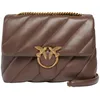 Image de Pinko Cuir sac à épaule bandoulière Love Puff Big CL Sheep Nappa Marrone Castano - Antique Gold brun