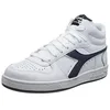 Image de Diadora Mixte Magic Basket Demi Icona Chaussure de Gymnastique, White Blue Caspian Sea, 42 EU