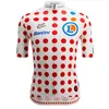Image de Santini Maillot de cyclisme à manches courtes Tour de France pour homme   Maillot à pois King of Mountain   Fan Line, Tour de France - Jersey à pois large, L