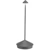 Image de Zafferano, Pina, Lampe de Table Rechargeable et Sans Fil avec Contrôle Tactile, Utilisable également comme Lampe d'Extérieur, Dimmer 2200-3000 K, Hauteur 29 cm, Couleur Gris Foncé