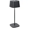Image de Zafferano, Ofelia, Lampe de Table Rechargeable et Sans Fil avec Contrôle Tactile, Utilisable également comme Lampe d'Extérieur, Dimmer 2200-3000 K, Hauteur 29 cm, Couleur Gris Foncé
