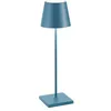 Image de Zafferano, Poldina Pro, Lampe de Table Rechargeable et Sans Fil avec Contrôle Tactile, Utilisable également comme Lampe d'Extérieur, Dimmer 2200-3000 K, Hauteur 38 cm, Couleur Bleu Avio