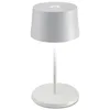 Image de Zafferano, Olivia Mini, Lampe de Table Portable et Rechargeable avec Contrôle Tactile, Adaptée pour le Salon et l'Extérieur, Dimmer 2200-3000 K, Hauteur 22 cm, Couleur Blanc