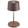 Image de Zafferano, Olivia Mini, Lampe de Table Portable et Rechargeable avec Contrôle Tactile, Adaptée pour le Salon et l'Extérieur, Dimmer 2200-3000 K, Hauteur 22 cm, Couleur Corten