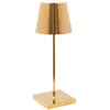 Image de Zafferano Poldina Pro Mini Lampe de Table LED sans Fil Rechargeable - Lampe Tactile Dimmable avec Finition Galvanique - Temp. Lumière 2700 - 3000K - Aluminium H30 (Doré)