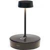 Image de Zafferano, Lampe Swap Mini, Lampe de Table Rechargeable et Sans Fil avec Contrôle Tactile, Convient pour le Salon et l'Extérieur, Dimmer, 2700 K, Hauteur 14,8 cm, Couleur Noir