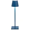 Image de Zafferano, Poldina Micro, Lampe de Table Rechargeable et Sans Fil avec Contrôle Tactile, Convient pour le Salon et l'Extérieur, Dimmer 2200-3000 K, Hauteur 27,5 cm, Couleur Bleu Capri