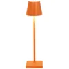 Image de Zafferano, Poldina Micro, Lampe de Table Rechargeable et Sans Fil avec Contrôle Tactile, Convient pour le Salon et l'Extérieur, Dimmer 2200-3000 K, Hauteur 27,5 cm, Couleur Orange