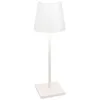 Image de Zafferano, Lampe Poldina L Desk, Lampe de Table Portable et Rechargeable avec Contrôle Tactile, Convient pour le Salon et l'Extérieur, Dimmer 2200-3000 K, Hauteur 49,7 cm, Couleur Blanc