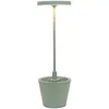 Image de Zafferano, Lampe Poldina Reverso, Lampe de Table Rechargeable et Sans Fil avec Contrôle Tactile, Adaptée pour le Salon et l'Extérieur, Dimmer, 2200-3000 K, Hauteur 35 cm, Couleur Sauge