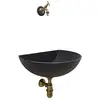 Image de FONDERIA BONGIOVANNI | Fontaine Murale | Model Venezia | avec Robinet et Siphon | en Laiton Bruni | pour Maison Jardin | Fontaine d'Exterieur